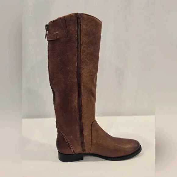 Arturo Chiang Leather Knee High Riding Boots in Cognac Brown Size 9.5 - Picture 6 of 8